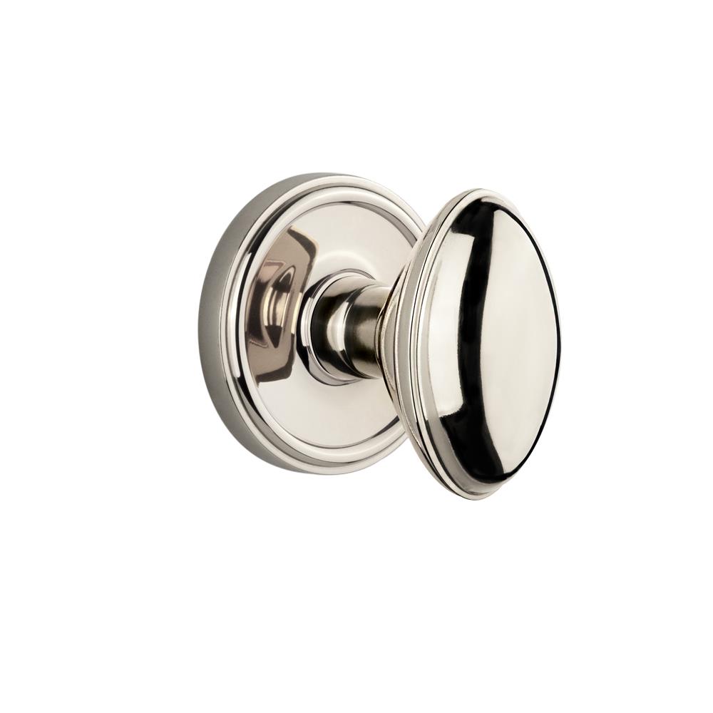 Grandeur by Nostalgic Warehouse GEOEDN Complete Privacy Set Without Keyhole - Georgetown Rosette with Eden Prairie Knob in Polished Nickel
